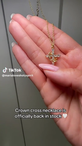 Faith Silver Crosses Pendant Stylish Crowns Necklace Jewelry Accessory Portable for Fashionable Casual Wear Daily Use