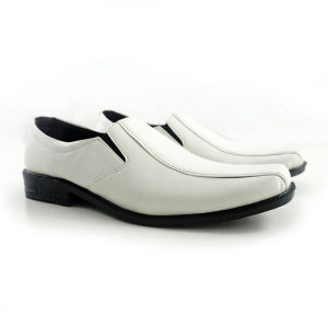 Sepatu Pantofel Pria Formal Warna Putih Sepatu MDT Bahan Kulit Sintetis Modis dan Elegan / Sepatu Pesta / Sepatu Formal / Sepatu Kulit / Sepatu Kerja / Pantofel Pria