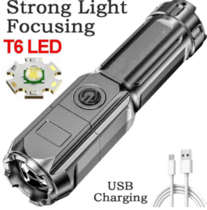 Flashlight Super Bright Zoomable USB Rechargeable T6 Tactical Torch for Camping Hiking Fishing Outdoor Hunting LEDF15