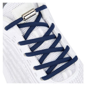 1 Pair Elastic Shoelaces Round Metal Lock Shoe Laces Without Ties Convenient And Safe Lazy Shoes Lace For Sneakers Accessories