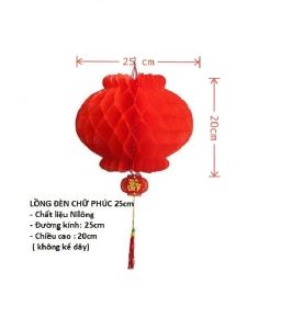 Combo 50 cái lồng đèn đỏ chữ Phúc đường kính 25cm 20cm 15cm13cm trang trí Tết lễ hội đám cưới -Lồng đèn chịu nước-Tặng cước
