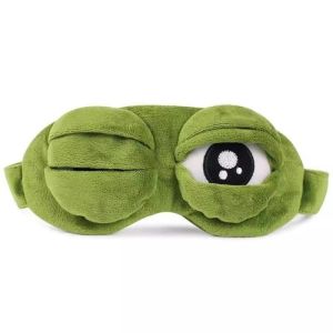 3d Sad Frog Sleep Eye Mask สนุกของขวัญ Plush Light Blocking Eye Mask ผู ้ หญิงผู ้ ชายแบบพกพา Blindfold Travel Eyepatch