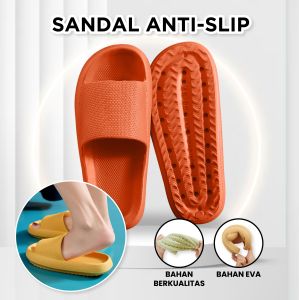 BW-S56 Sandal Slip-On Karet Jelly Sendal Selop Rumah/Kamar Mandi Comfy Cowok Cewek Anti Slip Elastic