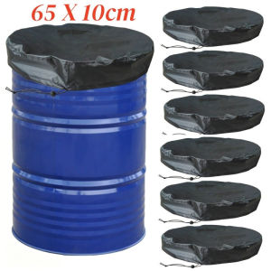 Drum Cover Waterproof Oxford Cloth Drawstring 55 Gallon Rain Barrel Protector Black Matibay