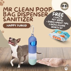 ✅[SG] MR CLEAN POOP BAG DISPENSER & SANITIZER  FOR DOG AND CAT ★ Germ-Free Anytime ★ FREE Indoor & Outdoor Training e-Guide Worth $7★ Perfect for Gift