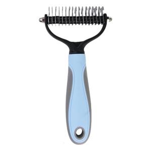 Ergonomic Pet Grooming Brush Double Side Head Design Stainless Steel Dog Cats Comb For Matted Furs Shedding Control