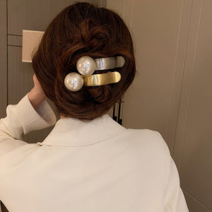 Frascati Korean Fashion Metal Hair Clips For Women Girls Elegant Big Pearl Hair Barrettes Holder Hair Accessories Gift