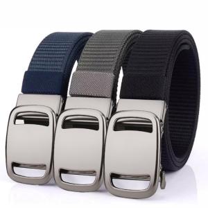 High-Quality Canvas Mens Leisure Belt Automatic Buckle Strong Mens Leather Belt Durable Adjustable Mens Waist Strap