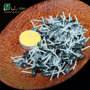 Bấc làm nến cotton bấm sẫn tim nến cotton bấm sẵn không khói làm nến Tealight nến ly (100 cái) - Nến Ưu Đàm