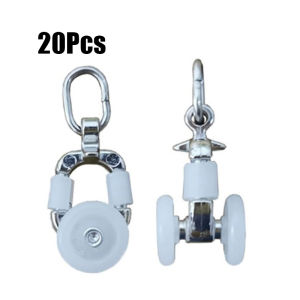 20Pcs Zinc Alloy Curtain Track Pulley Double Wheel Curtain Rail Roller Hook Curtain Track Glider