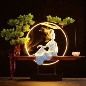 [Ảnh thật] Thác khói Quan Âm tự tại đèn led tặng nụ trầm hương hàng nhập khẩu cao cấp Decor cửa hàng spa phòng làm việc ý nghĩa may mắn phong thủy