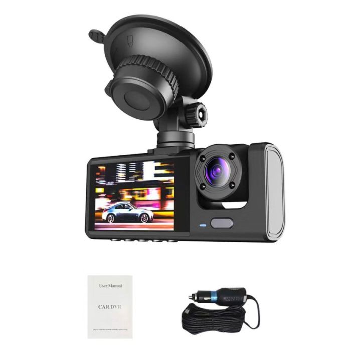 SMAUTOP 3 Channel Dash Cam for Car Camera Video Recorder Dashcam DVRs ...