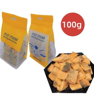 ขนมสุนัขและแมว แซลมอนติดหนังฟรีซดราย100gขนมฟรีซดรายชิ้นใหญ่