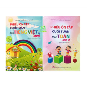 Sách - Combo 2 cuốn Phiếu ôn tập cuối tuần môn Toán +Tiếng Việt Lớp 2 - Chân Trời Sáng Tạo - GDMN