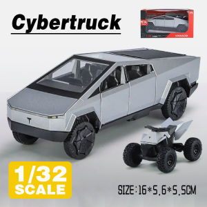 LEO 1:32 Tesla Cybertruck Diecast โมเดล รถอัลลอยด์รถยนต์ของเล่นคอลเลกชันของขวัญสําหรับเด็กชายสาว ของเล่นเด็ก
