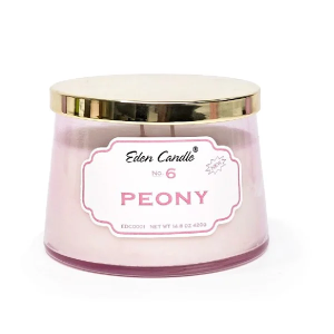 Nến thơm Peony Eden Candle FTRAMART EDC0001 (No. 6 Hũ 420gr) Nến decor phòng ngủ Khử mùi Làm thơm phòng ngủ