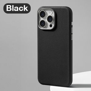 Sanptoch Luxury Leather Magsafe Phone Case For iPhone 16 15 14 Pro Max Skin-friendly Back Cover For iPhone 16 Pro Max Military Shockproof Protection Casing