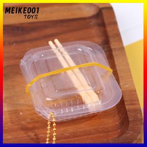 MEIKE001 2pcs 1:12 dollhouse ทิ้งกล่องอาหารอย่างรวดเร็ว + ตะเกียบสำหรับตกแต่งบ้านตุ๊กตา