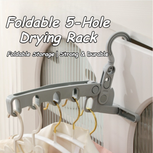 Folding 5-Hole Clothes Rack Travel Portable Clothes Hanger Travel Hotel Indoor Drying Clothes Hanger