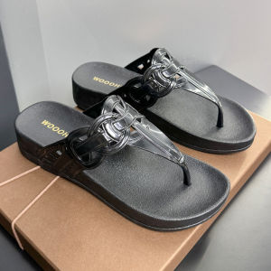 [Free Shipping] New Beach Sandals For Women Fashionable Summer Flip-Flops Outdoor Wear Mid-Heel Non-Slip Thick-Soled Wedge Sandals For The Beach