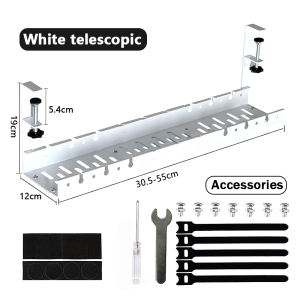 【✅SG stock】Extendable Under Desk Cable Management Cable Organizer with Guardrails for Wires/Chargers