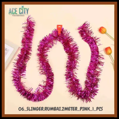 [ 2 Meter ] Slinger Rumbai / Warna Warni / Diameter 6cm / Dekorasi Parcel / Natal / 1pcs