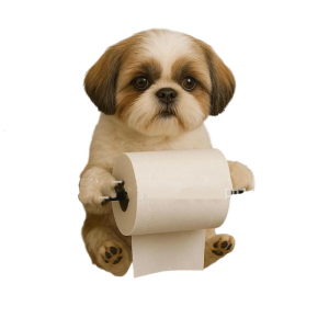 Artistic Dog Figure Toilet Paper Stand Convenient Size Easy Cleaning Resin Craft Perfect For Small Space Decors