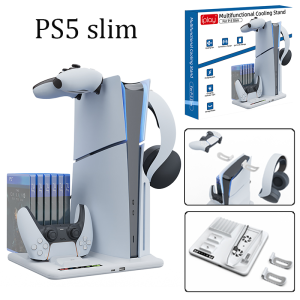🔥【SG Ready Stock】🔥 PS5/PS5 slim Stand with 2 Dual Fast Cooling Fans dual controller charger docking station