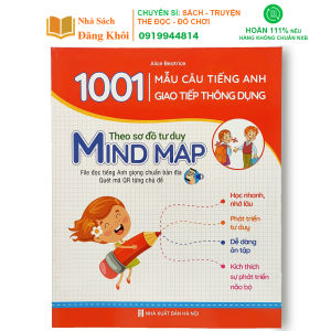 Sách - 1001 Mẫu Câu Tiếng Anh Giao Tiếp Thông Dụng - Theo Sơ Đồ Tư Duy Min Map (Dành Cho Trẻ Em) - Có File Đọc Kèm Theo