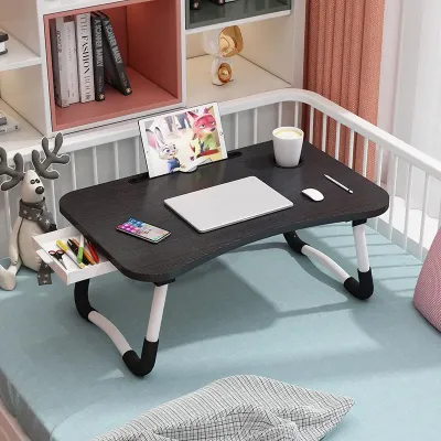 Children Study Wood Table Foldable Computer Mini Folding Desk Bed Anti-Slip Laptop Notebook PC Table 60cm Foldable Laptop Table 6 Color Available