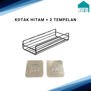 Rak Kamar Mandi Sabun Sudut & Dapur Bumbu Besi Multifungsi Tempel Dinding