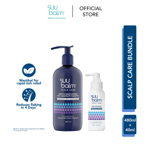 [Bundle] Suu Balm Scalp Care Bundle (Anti-Dandruff Shampoo 480ml+ Scalp Spray Moisturiser 40ml)