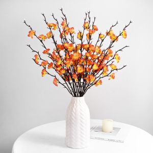DECALE 6PCS Plastic Simulated Wax Plum Blossom DIY Real Touch Fake Silk Flower Flower Arrangement Lifelike Wintersweet Flower Wedding Ceremony