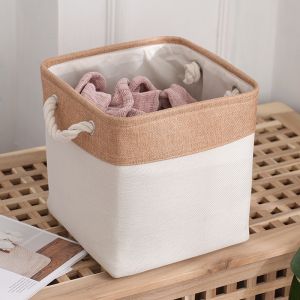 Large Folding Storage  Cubes For Shelves Clothes Toys Books Organizer Foldable Basket With Handle