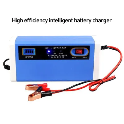 Charger Aki Portable 12-24V 10A Mobil Motor Intelligent Chip Indikator LCD