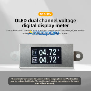 Aideepen DC 0-30V 0.77-inch OLED display dual-channel voltage digital display meter three-wire two-channel voltage meter