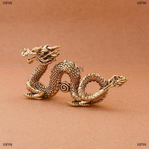 [COD] XIPIN รูปปั้นมังกรสัตว์จีนรูปปั้นทองสัมฤทธิ์เครื่องประดับทองแดงโบราณสัตว์ในตำนานของตกแต่งบ้านของสะสมงานฝีมือ