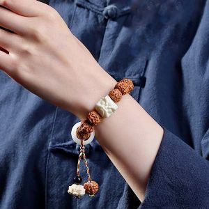 VÒNG TAY CHUỖI HẠT BỒ ĐỀ KIM CANG PHỐI KỲ LÂN VÀ HOA SEN GỖ TÀI LỘC  BÌNH AN