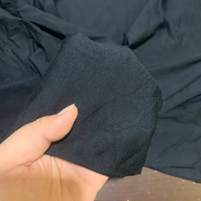 1 Mét Vải Thun Cotton Lụa Pha 4 Chiều Màu Đen Đậm Khổ 1m6 Hàng Công Ty (Màu thực tế đen đậm hơn trong ảnh)