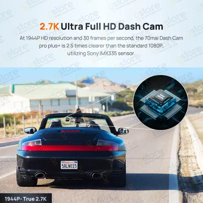 70Mai Dash Cam Pro Plus+ A500s (Built-in GPS 1944P Dual Record Night Vision) 1 Year Warranty
