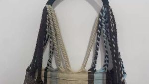 Japanese-style open-top handmade woven bag striped versatile bag factory wholesale