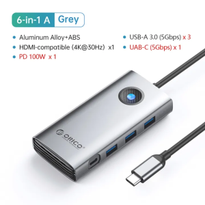 ยูเอสบีโอริโก3.0ฮับตัวแยกต่อขยายพอร์ต USB Type C แท่นวางมือถือ PD 100W อะแดปเตอร์สวิตช์ที่ชาร์จหลาย USB3ปลั้กพอร์ตสำหรับพื้นผิวแล็ปท็อปแมคบุ๊คฮับอุปกรณ์เสริม Usb