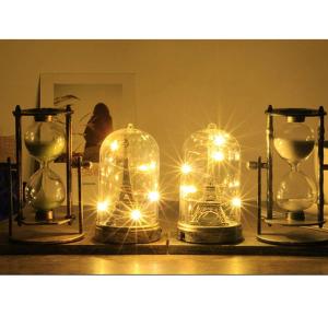 LazaraHome ยุโรปทาวเวอร์แสงดาวนาฬิกาทรายจับเวลาเครื่องประดับตกแต่งบ้านงานฝีมือ