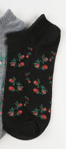 MGKS93 Kaos Kaki Pendek Wanita Kaos Kaki Motif Bunga