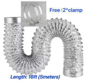 3M/5M Aluminum Foil Retractable Duct Hose High Temp Resistant Exhaust Pipe for Kitchen/Bathroom 80mm 100mm 120mm 150mm 200mm
