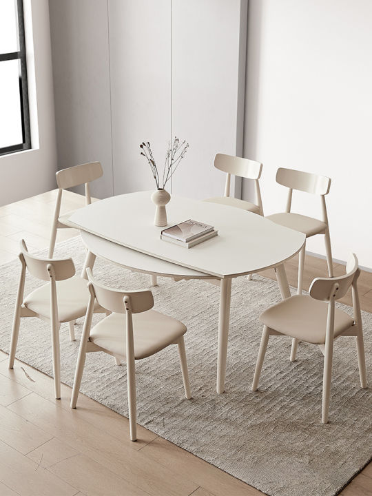 Retractable folding round table modern minimalist home small apartment ...