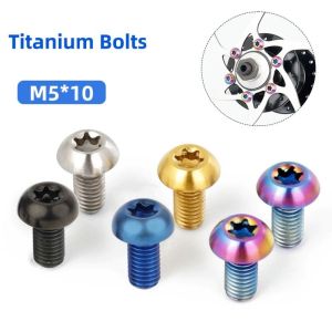KEYOOL T25 Torx Titanium Bolt M5x10 Ultralight Weight Bicycle Braking Disc Screws Bicycle Screws TC4 Titanium Disk Brake Rotor Bolts Bicycle Braking System