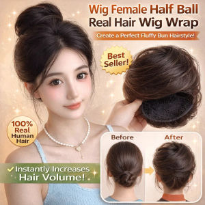 【Breathable Base】Natural Hair Loop/ No-Glue Hair Bump Extension/ Adjustable Low Chignon/ Quick Half Bun Maker/ Perfect Hair Volume For Work/ Realistic Hairpiece For Asian Hair