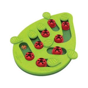 FANGAN รูปใบไม้สีเขียว เครื่องให้อาหารสัตว์เลี้ยงแบบช้า ป้องกันการลื่น แบบพกพาได้ ของเล่นเคี้ยวสำหรับสุนัข ของเล่นเสริมคุณค่า ป้องกันการรั่วไหล เครื่องจ่ายอาหารสัตว์เลี้ยง คริสมาสต์