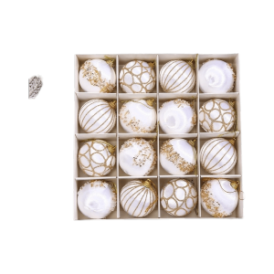 ERMENLED 16Pcs/set 16 Pcs Christmas Balls Ornaments Silk 6 CM Christmas Tree Ornaments Decorative Special-Shaped Design Hanging Ornaments Christmas Party
